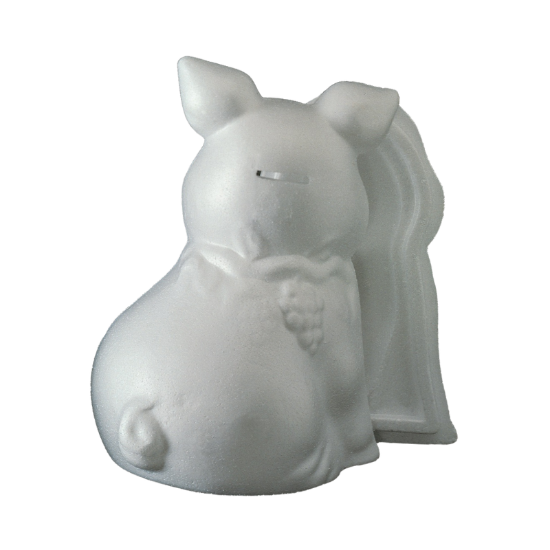 Confezione 2 salvadanai a forma di maialino h.200 mm in polistirolo pressato - immagine 2